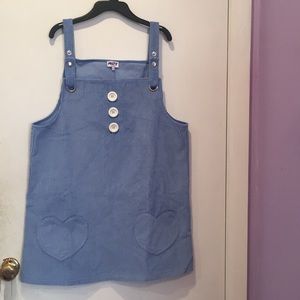 Blue heart pinafore dress